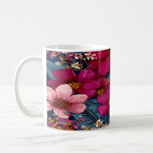 Vibrant Floral Burst Pattern Koffiemok (Links)
