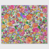 Vibrant floral cadeaupapier (Vlak)