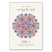 Vibrant Floral Delight Mandala Wedding Place Card Kaart (Voorkant)