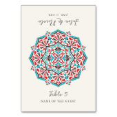 Vibrant Floral Delight Mandala Wedding Place Card Kaart (Voorkant)