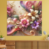 Vibrant Floral Extravaganza Canvas Art Afdruk (Insitu (Woonkamer))