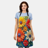 Vibrant Floral Fantasy Design Schort (Gedragen)