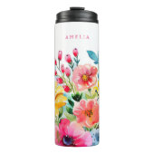 Vibrant Floral Garden Thermosbeker (Voorkant)