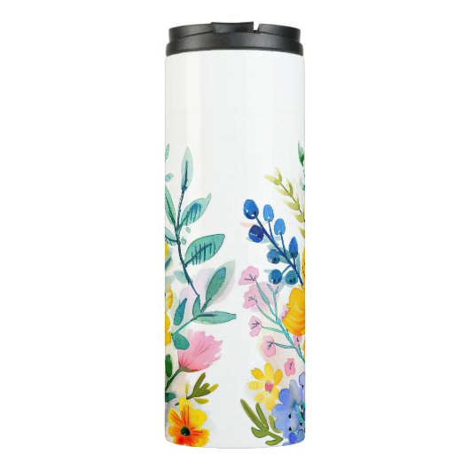 Vibrant Floral Garden Thermosbeker (Achterkant)