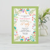 Vibrant Floral Invitation Kaart (Staand voorkant)