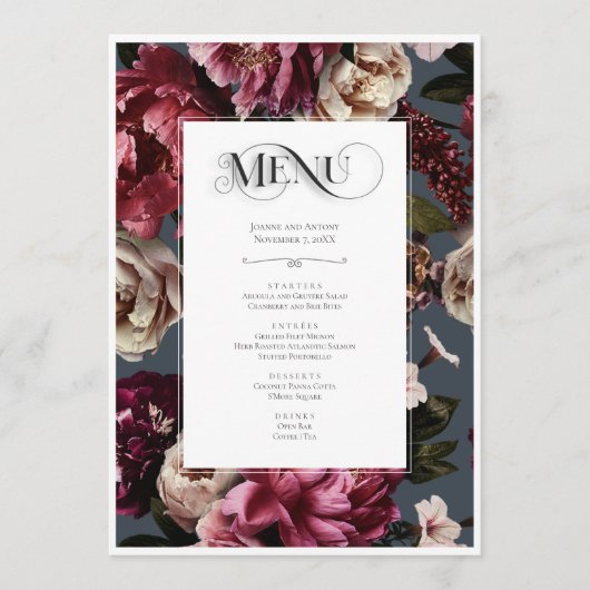 Vibrant Floral Menu Kaart (Voorkant)