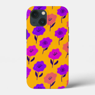Vibrant Floral Pattern iPhone 13 Mini Hoesje