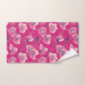 Vibrant Floral Pattern in Pink, White & Royal Blue Bad Handdoek (Handdoek)