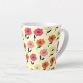 Vibrant Floral Pattern Latte Mok (Rechterhoek)