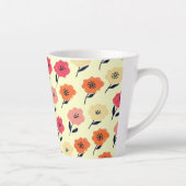 Vibrant Floral Pattern Latte Mok (Rechts)