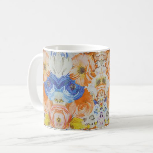Vibrant Floral Pattern Mug (Devant gauche)