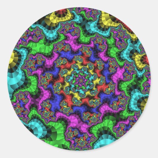 Vibrant Floral Sprinkles Ronde Sticker (Voorkant)