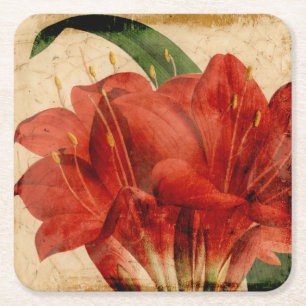 Vibrant Floral VIII Vierkante Kartonnen Onderzetter
