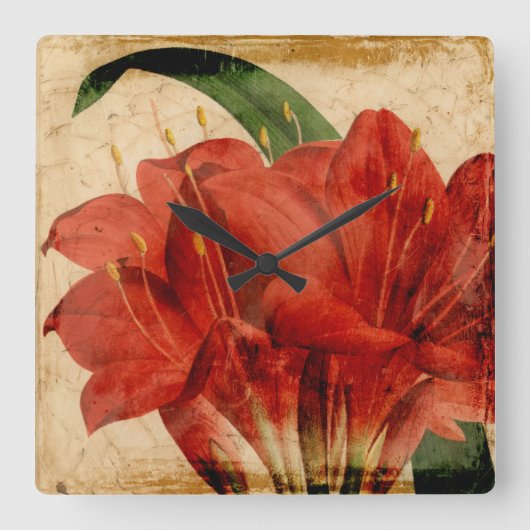 Vibrant Floral VIII Vierkante Klok (Voorkant)