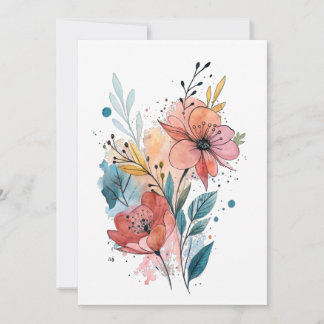 Vibrant Floral Watercolor Design Kaart