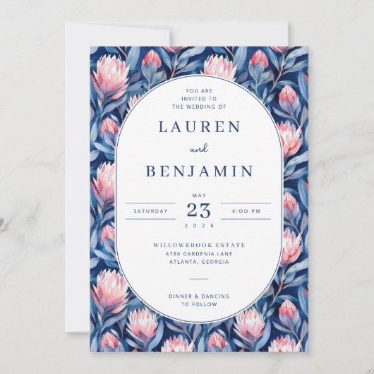 Vibrant Floral Wedding Invitation Kaart (Voorkant)