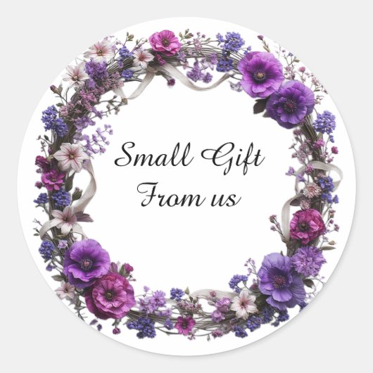 Vibrant Floral Wreath Ronde Sticker (Voorkant)