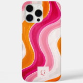 Vibrant Flow | Funky Retro Initiaal Monogram  Case-Mate iPhone Case (Achterkant)