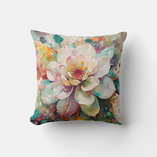 Vibrant Flower Kussen (Voorkant)