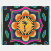 Vibrant Flower Southwestern Kokopelli Fleece Blank (Voorkant (Horizontaal))