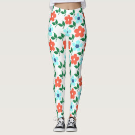 Vibrant Flowers & Leaf Leggings