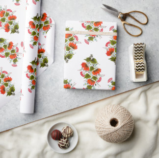 Vibrant Folk Art Floral Wrapping Paper Cadeaupapier