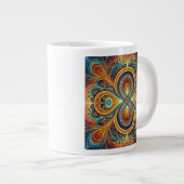 Vibrant Fractal Art Giant Café Mug (Devant droit)