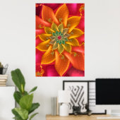 Vibrant Fractal Spiral Poster (Thuiskantoor)
