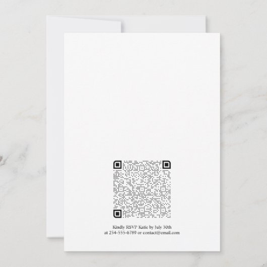 Vibrant Fuchsia Floral QR Code Wedding Invitation (Dos)