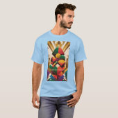 Vibrant Futuristic Art Deco Illustration T-shirt (Voorkant volledig)
