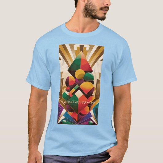 Vibrant Futuristic Art Deco Illustration T-shirt (Voorkant)