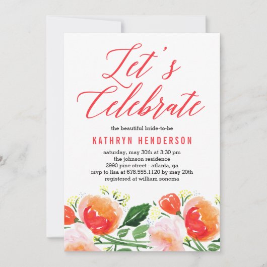 Vibrant Garden Bridal Shower Kaart (Voorkant)