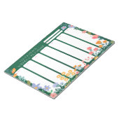 Vibrant Garden Floral Weekly Planner Notepad Green Notitieblok (Schuin)