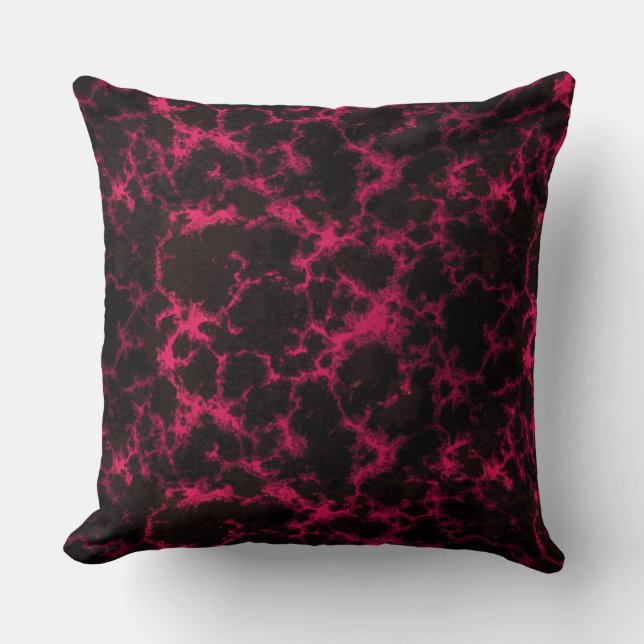 Vibrant gebotteld roze en zwarte lampjes kussen (Voorkant)