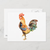 Vibrant gekleurd Rooster Briefkaart (Voorkant / Achterkant)