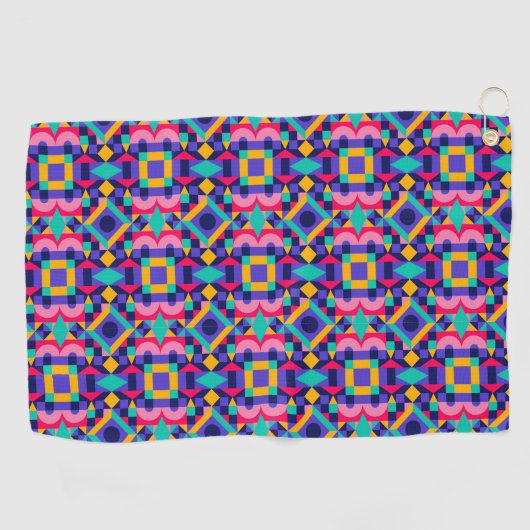 Vibrant geometric pattern featuring pink golfhanddoek (Horizontaal)