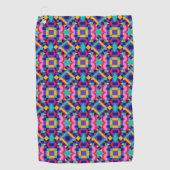 Vibrant geometric pattern featuring pink golfhanddoek (Voorkant)