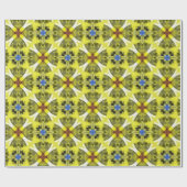 vibrant geometric pattern in yellow, green, blue  cadeaupapier (Vlak)