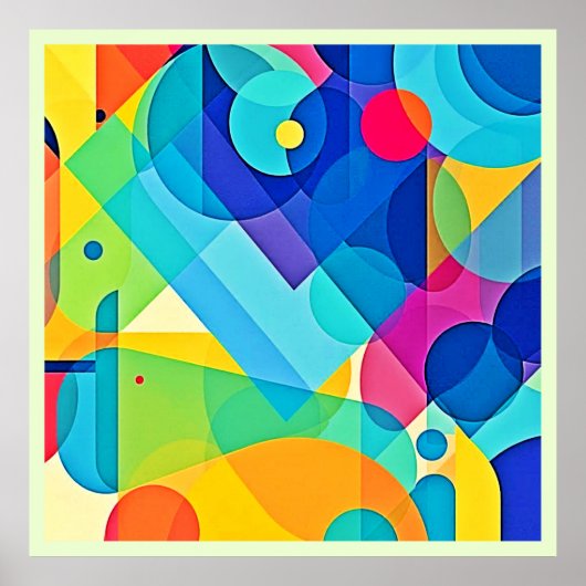 Vibrant Geometrisch Abstract Poster (Voorkant)