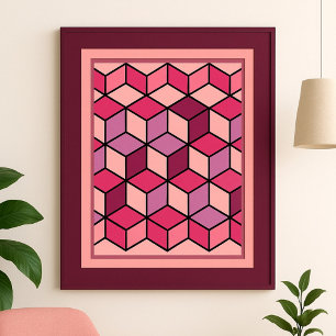 Vibrant geometrisch deelpatroon poster