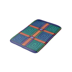 Vibrant geometrisch patroon badmat