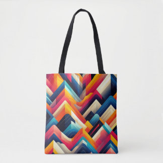 Vibrant geometrisch patroon Canvas tas