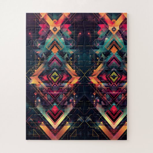 Vibrant geometrisch patroon puzzel (Verticaal)