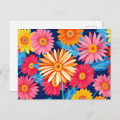 Vibrant Gerbera Daisies Flowers Plant Briefkaart (Voorkant / Achterkant)