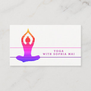 Vibrant Gestreepte Yoga Instructeur Visitekaartje
