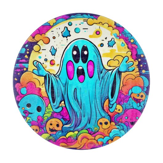 Vibrant Ghost Cartoons Art Snijplank (Voorkant)