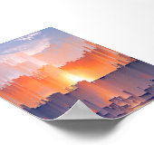 Vibrant Glitch Sunset Skyline Poster (Hoek)