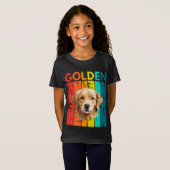 Vibrant Golden Retriever Retro Design T-shirt (Voorkant volledig)