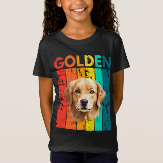 Vibrant Golden Retriever Retro Design T-shirt