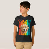 Vibrant Golden Retriever Retro Design T-shirt (Voorkant volledig)